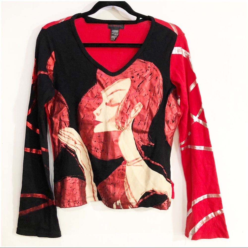 Custo Barcelona RARE Lady Red Top Sz 4 M/L